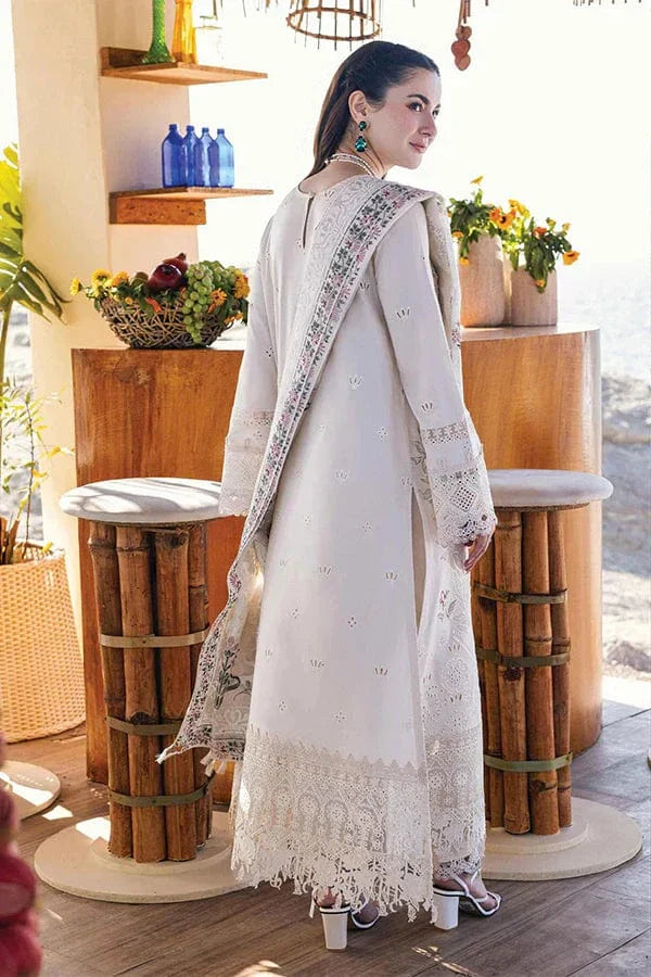3PCS Qalamkaar Chikenkari Embroidered lawn Collection QL-1023