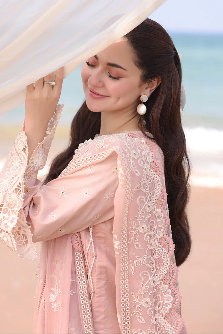 A+ 3PCS Dhanak-Embroidered Shirt with Organza Embroidered Dupatta Winter Collection ULM- 3334