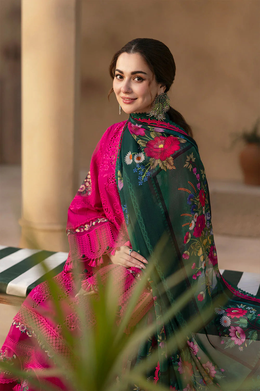3PCS Dhanak- Embroidered Shirt with Digital Printed Wool Shawl Winter Collection BULM-3408