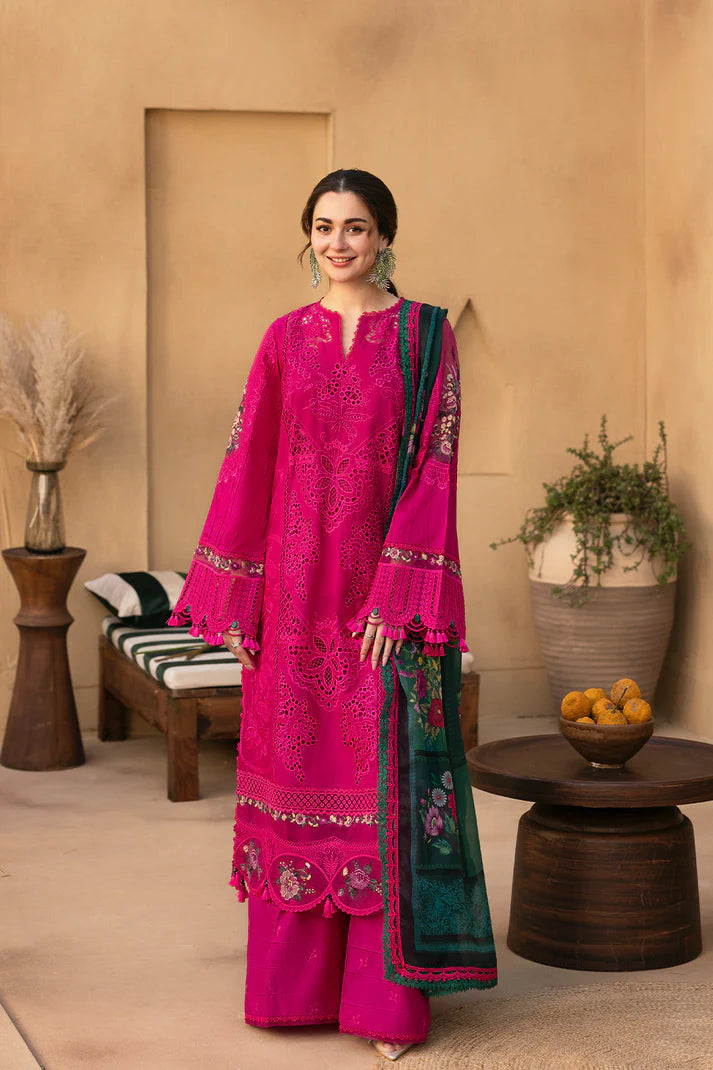 3PCS Dhanak- Embroidered Shirt with Digital Printed Wool Shawl Winter Collection BULM-3408
