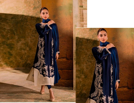 3pc Hussain Rehar Embroidered lawn HR-321