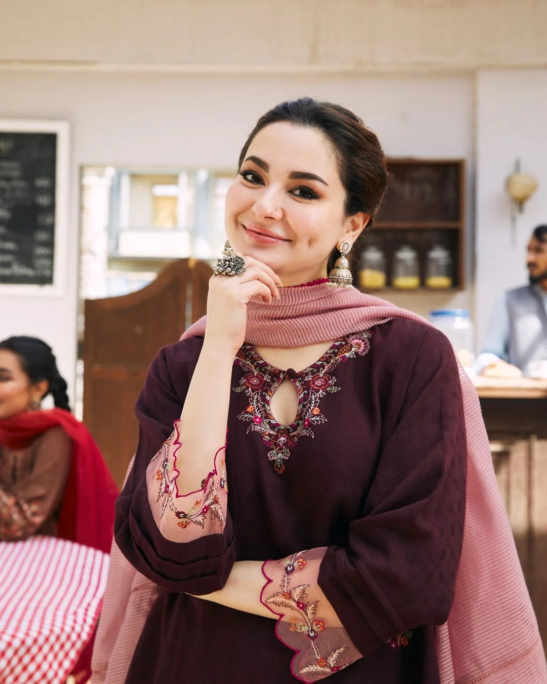 A+ 3PCS Dhanak-Embroidered Shirt with Organza Embroidered Dupatta Winter Collection ULM- 3420