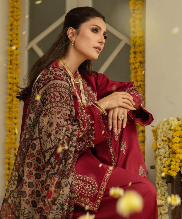 3PCS Sapphire Embroidered Dhanak Winter Collection D-68