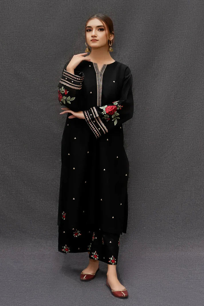 Dhanak-2PC Embroidered Suit - 6195