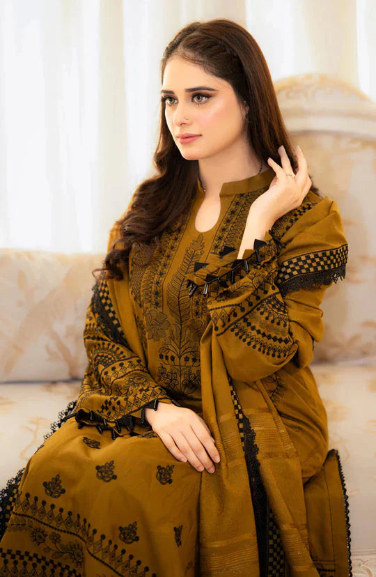 A+ 3PCS Dhanak-Embroidered Shirt with Dhanak Embroidered Dupatta Winter Collection BULM-3398