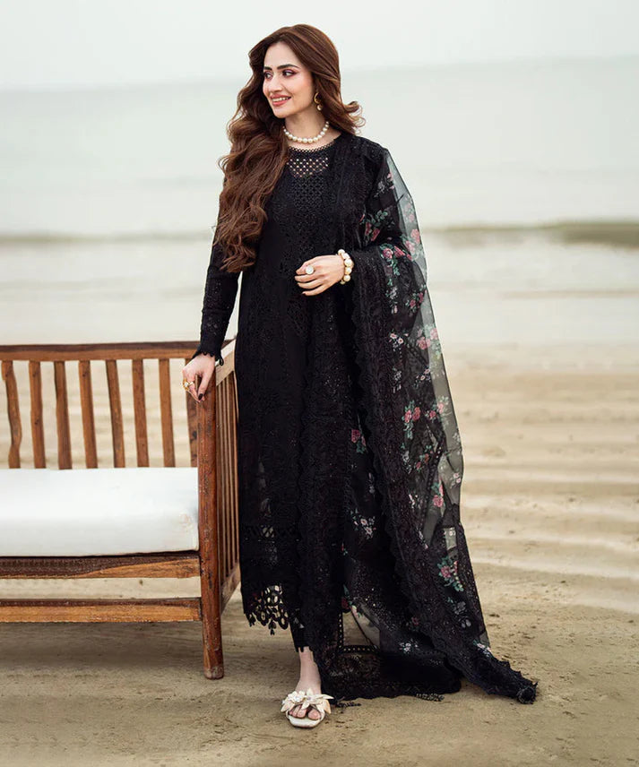 A+ Dhanak-3PC Embroidered Shirt with Organza Digital Printed Embroidered Dupatta- 33603PCS Dhanak-Embroidered Shirt with Organza Digital Printed Dupatta Winter Collection ULM- 3309