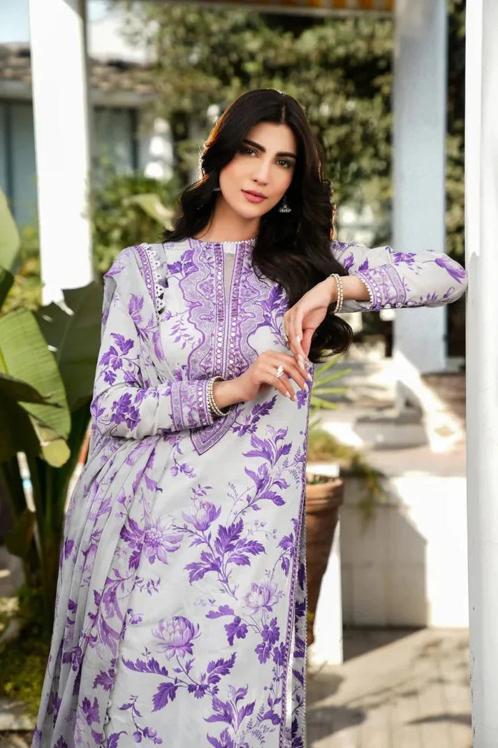 A+ 3PCS Karandi- Embroidered Shirt with Karandi Printed Dupatta Winter Collection ULM -1712
