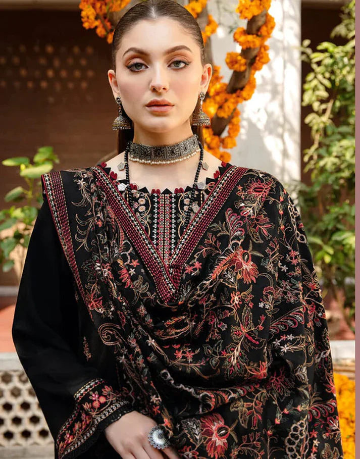 3PCS Bareeze Dhanak With Full Embroidered Shawl Winter Collection ULM-1296