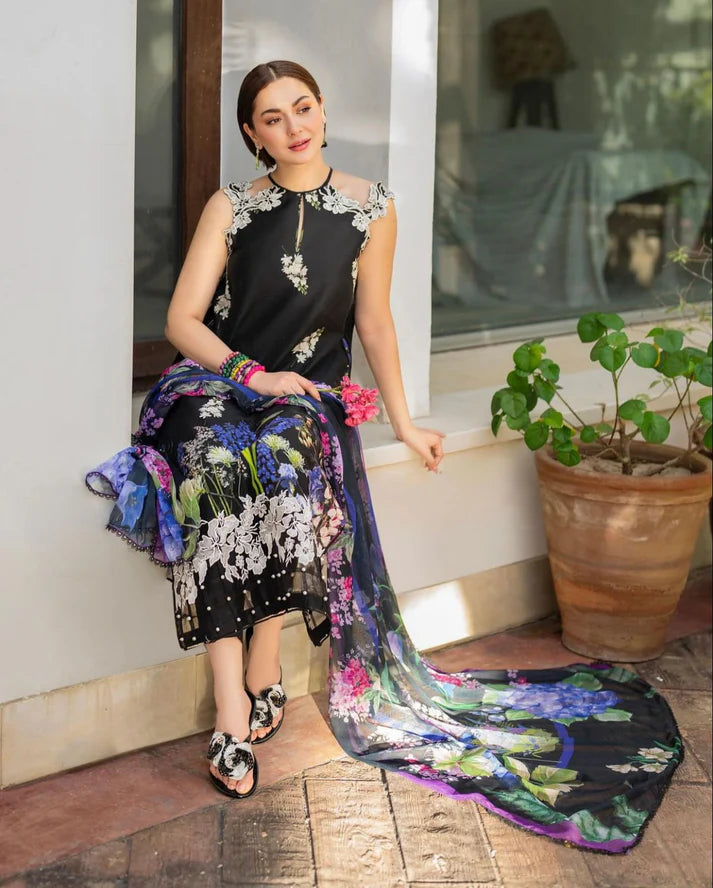 A+ 3PCS KARANDI PRINTED SHIRT WITH KARANDI PRINTED DUAPTTA AND TROUSER Winter Collection ULM-3435