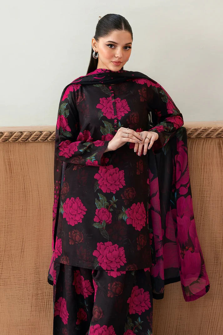 3PCS KARANDI PRINTED SHIRT WITH KARANDI PRINTED DUAPTTA AND TROUSER Winter Collection ULM-1711