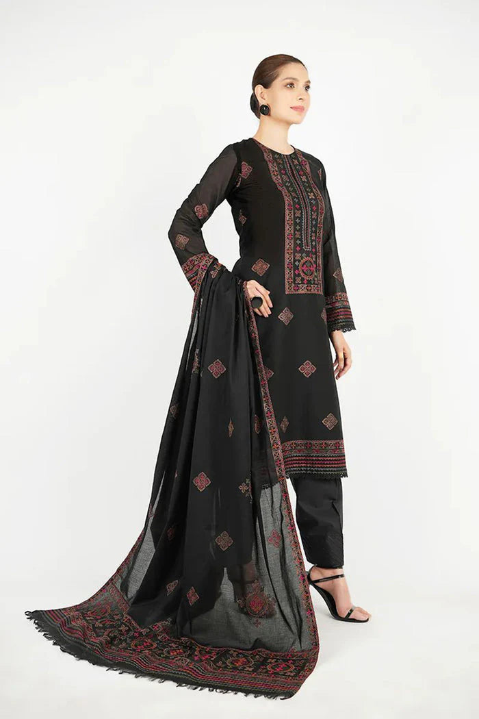 A+ 3PCS Dhanak- Embroidered Shirt with Dhanak Embroidered Dupatta Winter Collection ULM-3383