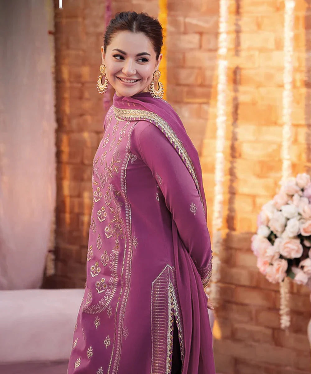 3PCS Dhanak-Embroidered Shirt with Chiffon Embroidered Dupatta Winter Collection ULM- 3393