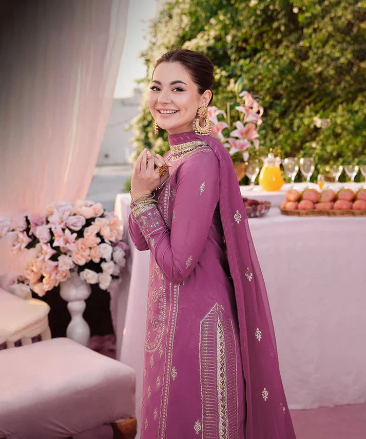 3PCS Dhanak-Embroidered Shirt with Chiffon Embroidered Dupatta Winter Collection ULM- 3393