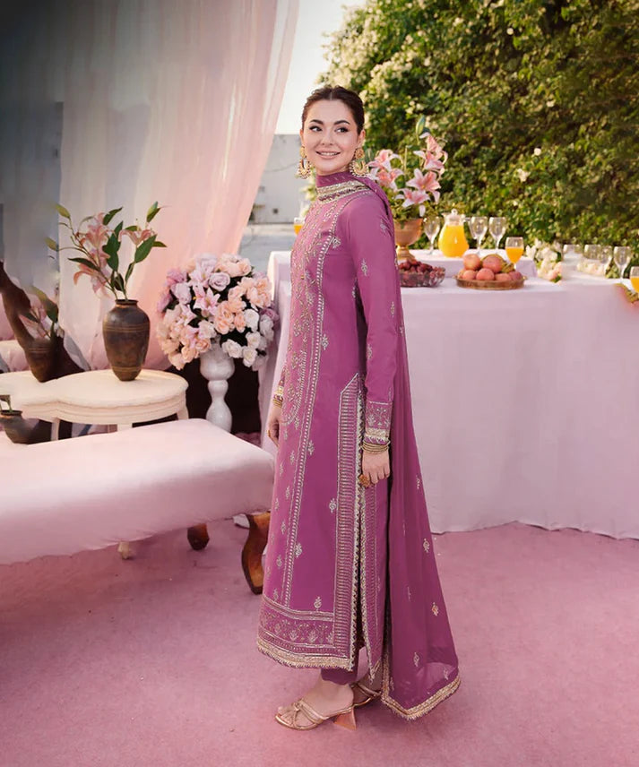 3PCS Dhanak-Embroidered Shirt with Chiffon Embroidered Dupatta Winter Collection ULM- 3393
