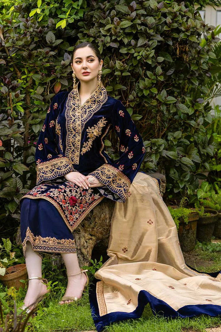 3PCS Velvet- Embroidered with Masoori Embroidered Dupatta Winter Collection ULM-954