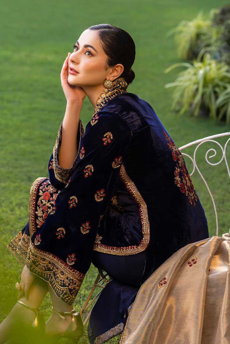 3PCS Velvet- Embroidered with Masoori Embroidered Dupatta Winter Collection ULM-954