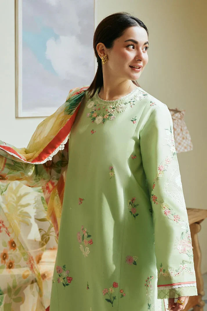3PCS Dhanak-Embroidered Shirt with Digital Printed Wool Shawl Winter Collection ULM- 3238