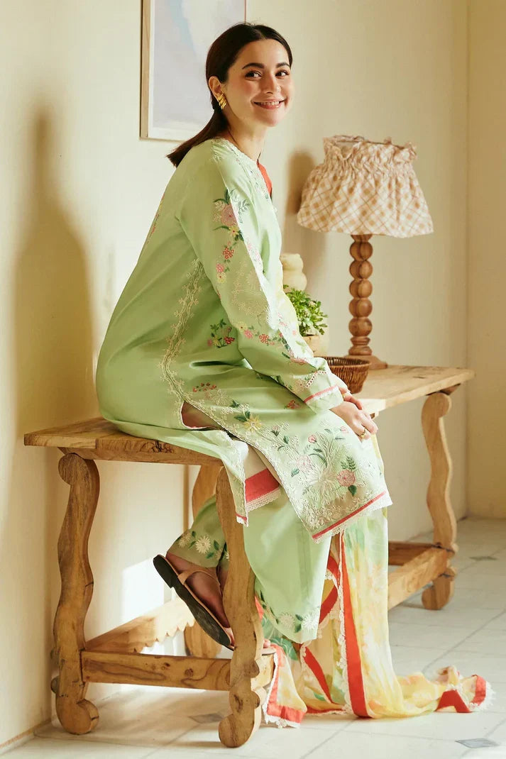 3PCS Dhanak-Embroidered Shirt with Digital Printed Wool Shawl Winter Collection ULM- 3238