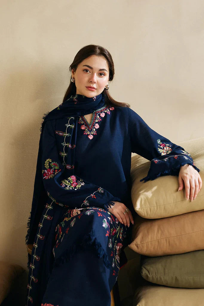 3PCS Zara Shahjahan Dhanak Embroidered With Dhanak Embroidered Dupatta Winter Collection ULM-618