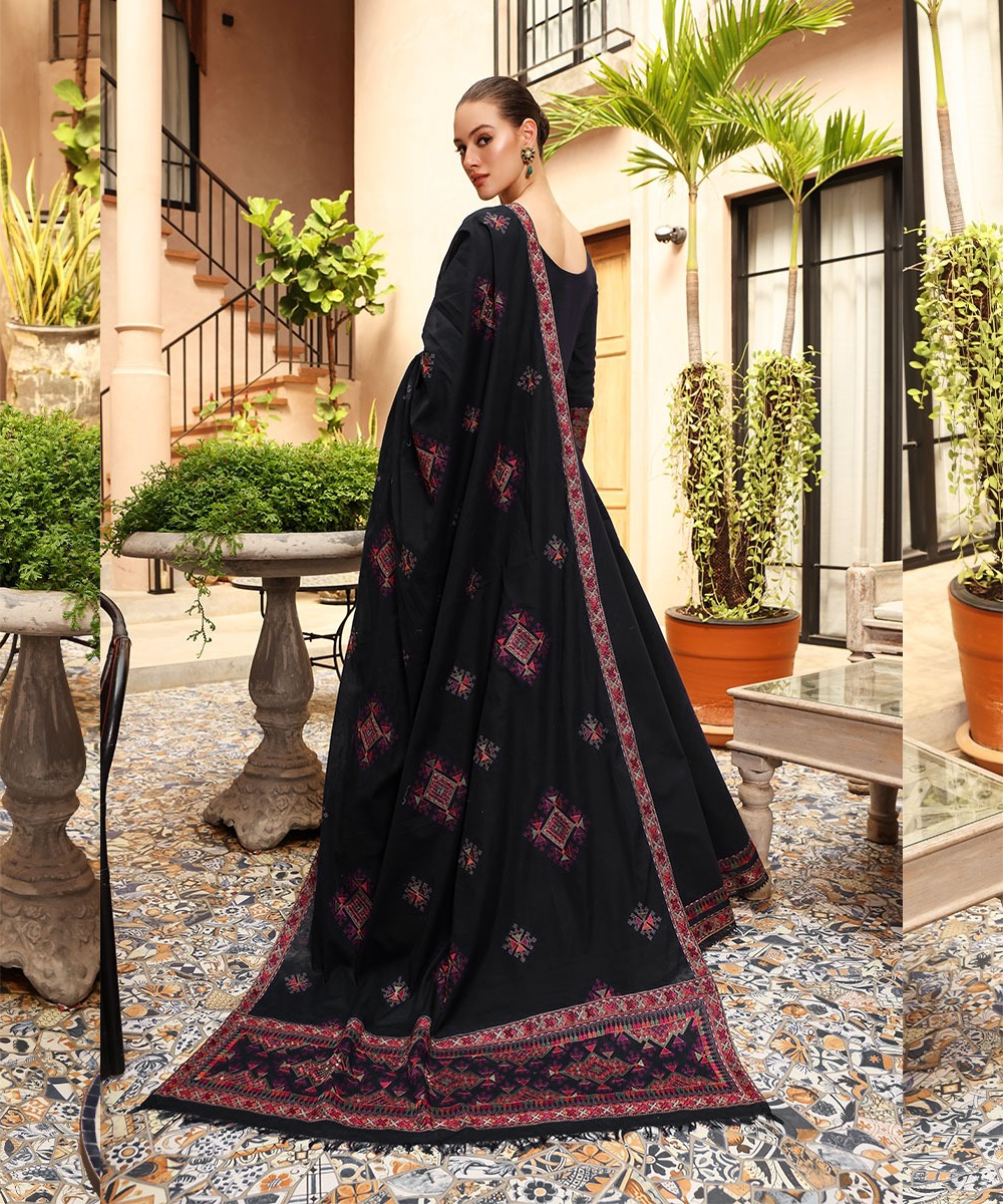 3PCS Bareeze Dhanak Embroidered With Dhanak Shawl Embroidered Winter Collection ULM-132
