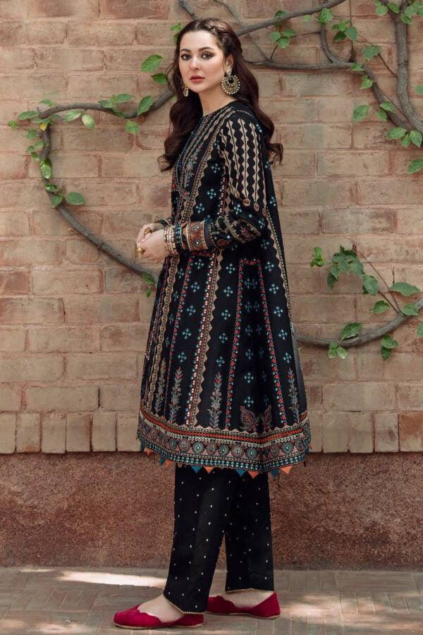 3PCS Jazmin Black Embroidered Lawn Collection JZ-01