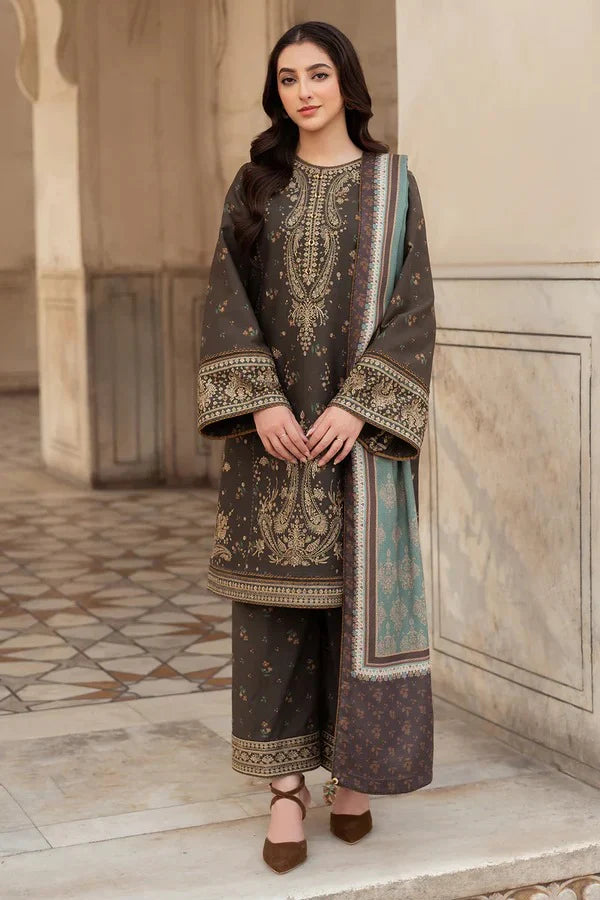 A+ 3PCS jazmin Embroidered Dhanak Winter Collection D-30