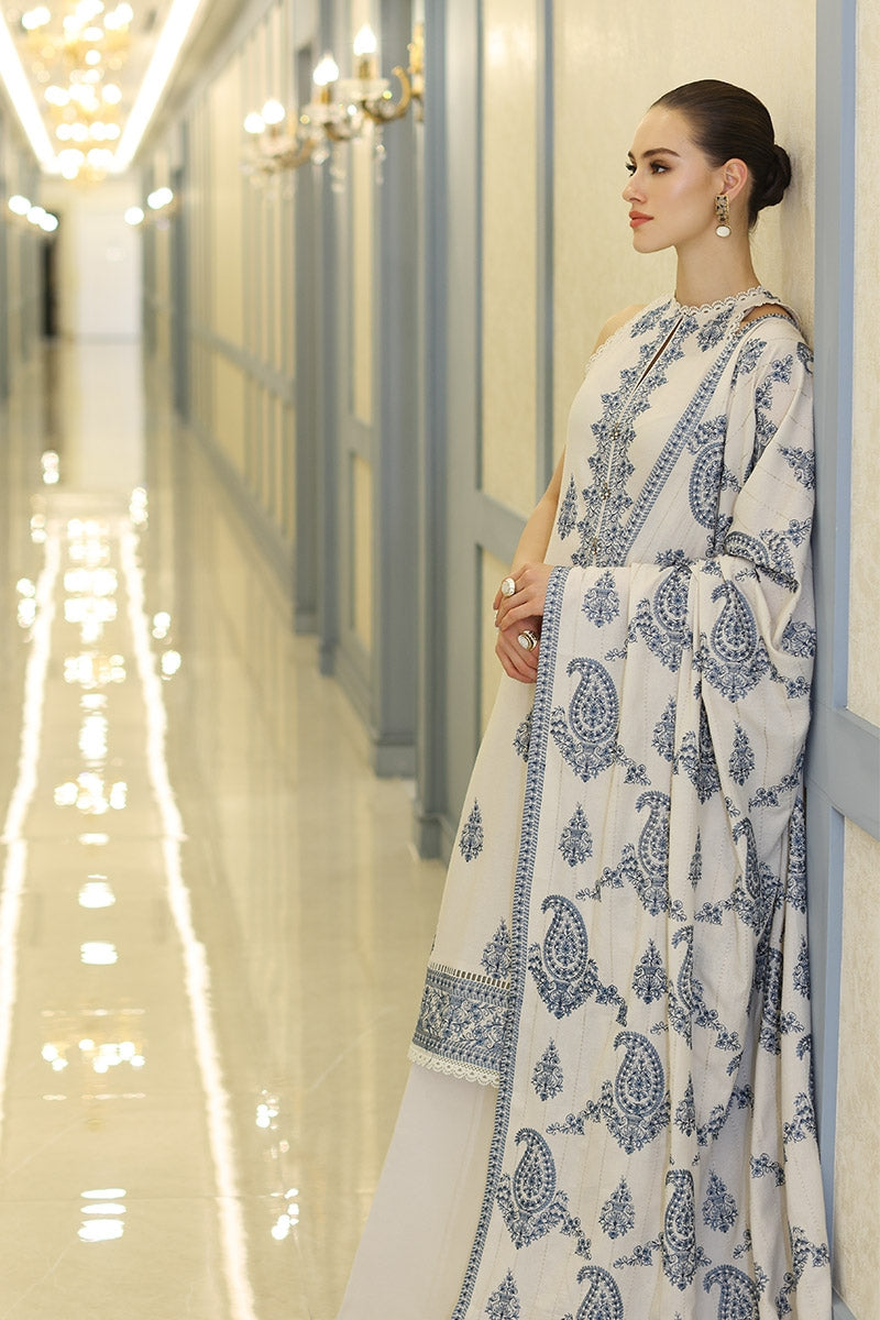 3PCS Bareeze Dhanak Embroidered With Dhanak Shawl Embroidered Winter Collection ULM-101
