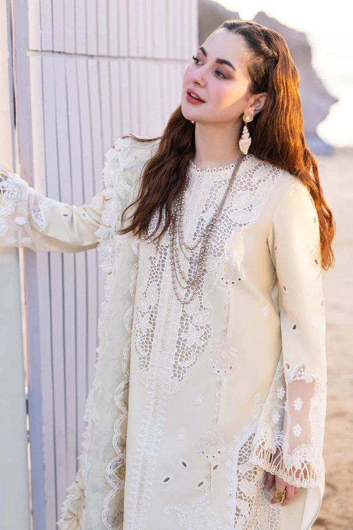 3PCS Dhanak- Embroidered Shirt with Organza Digital Printed Embroidered Dupatta Winter Collection ULM- 3360