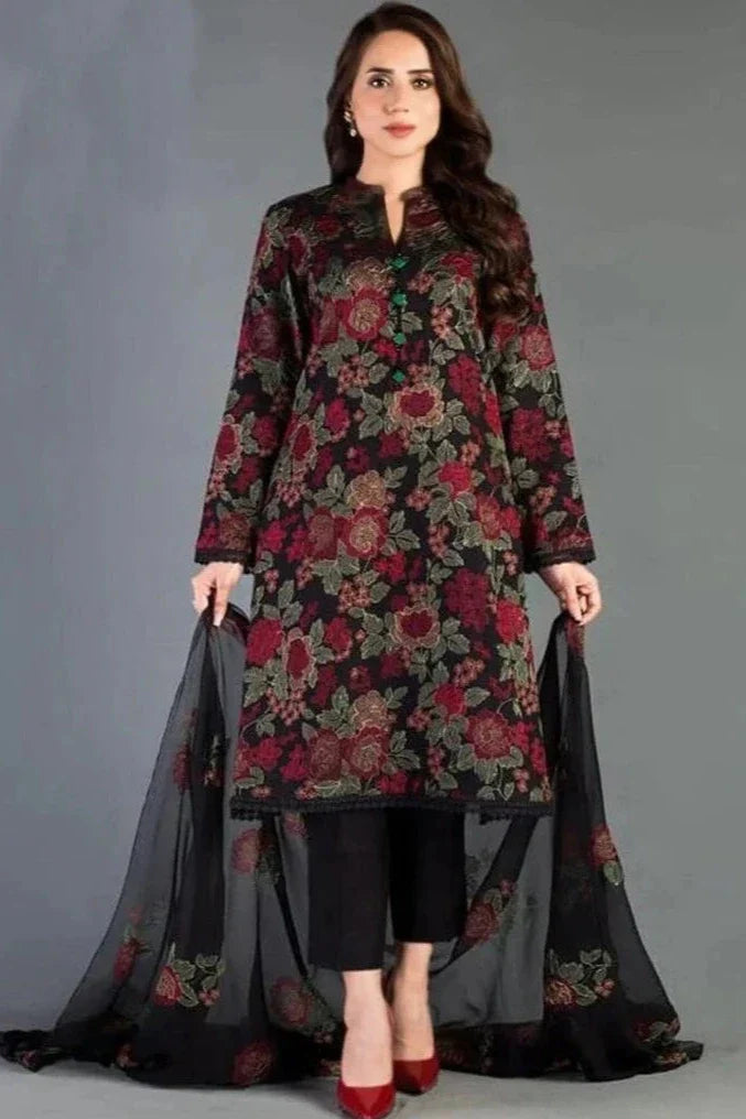 3PCS Bareeze Embroidered Lawn Collection D-345