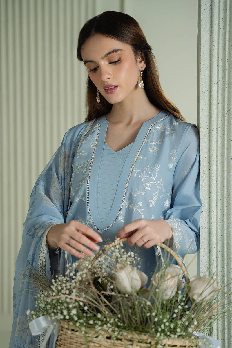 3PCS Dhanak-Embroidered Shirt with Digital Printed Wool Shawl Winter Collection ULM-3301