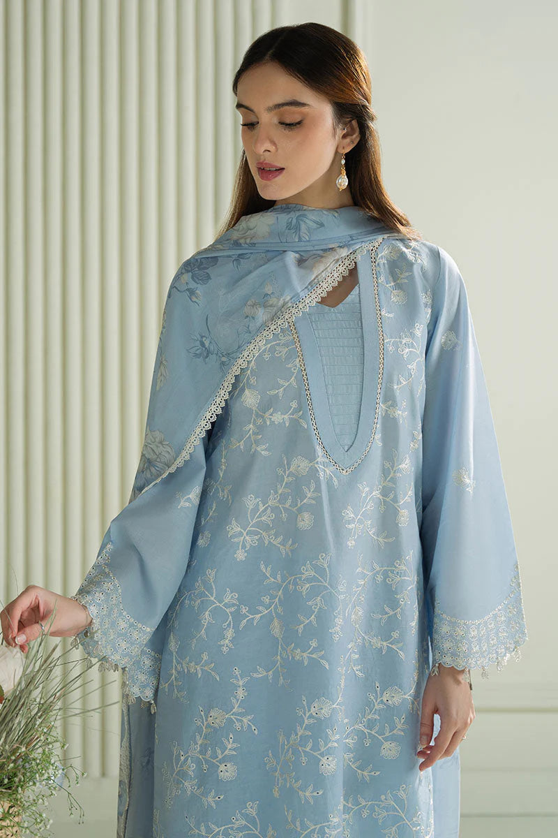 3PCS Dhanak-Embroidered Shirt with Digital Printed Wool Shawl Winter Collection ULM-3301