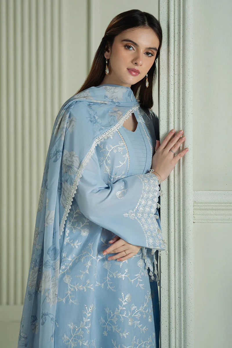 3PCS Dhanak-Embroidered Shirt with Digital Printed Wool Shawl Winter Collection ULM-3301