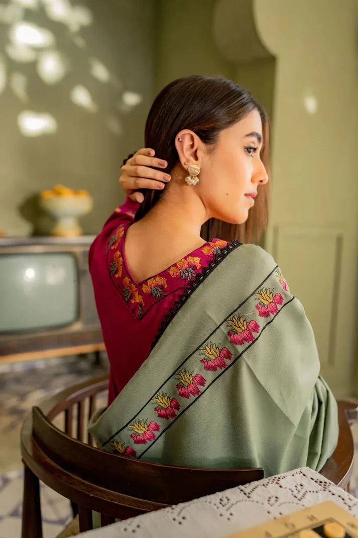 3PCS Lawn- Embroidered Shirt with Lawn Embroidered Dupatta Lawn Collection ULM- 1173
