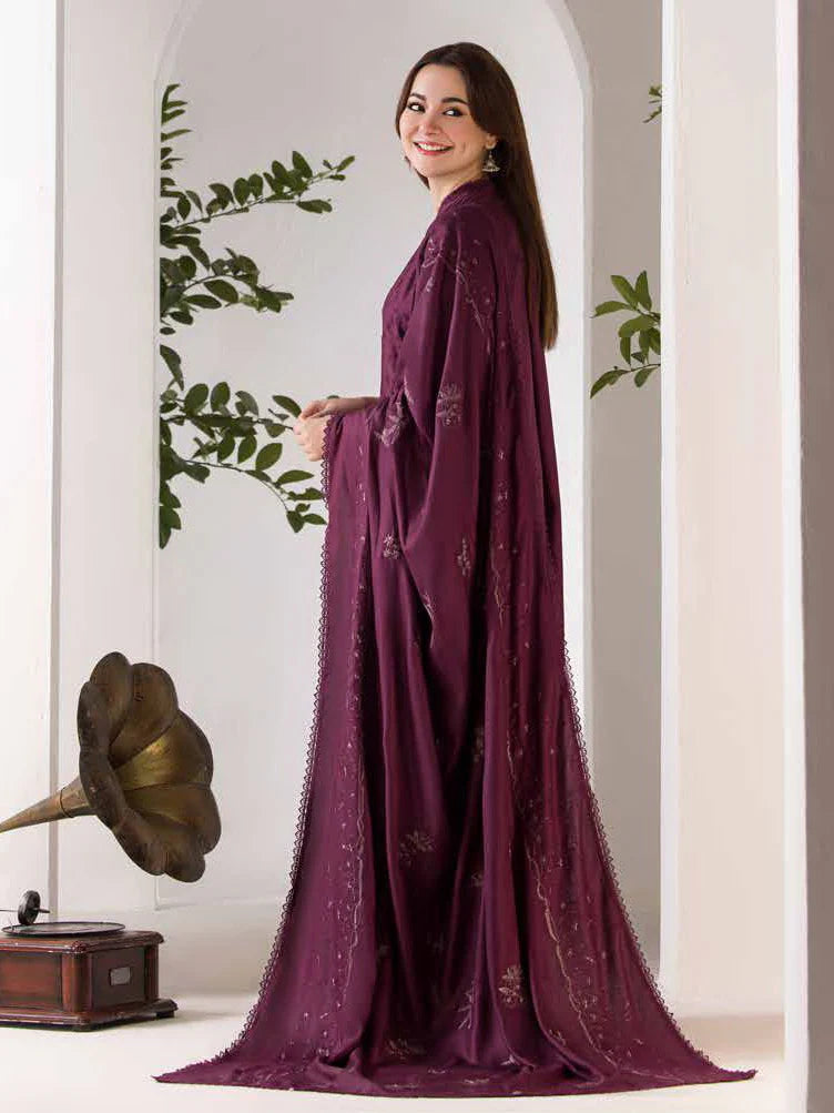 3PCS sobia nazir Embroidered Dhanak Winter Collection D-124