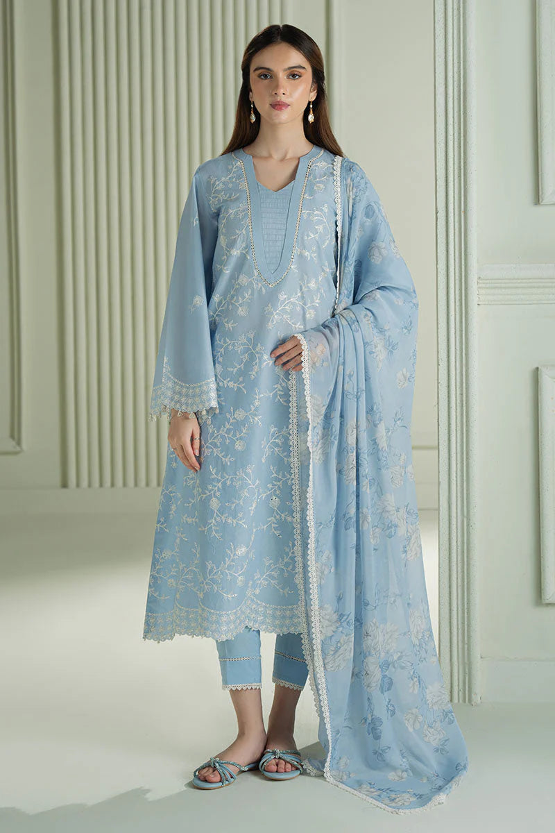 3PCS Dhanak-Embroidered Shirt with Digital Printed Wool Shawl Winter Collection ULM-3301