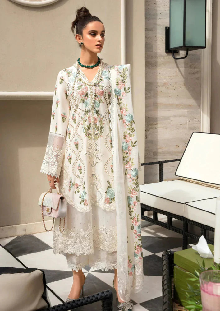 Lawn-3PC Embroidered Shirt with Organza Embroidered Dupatta BU-1168