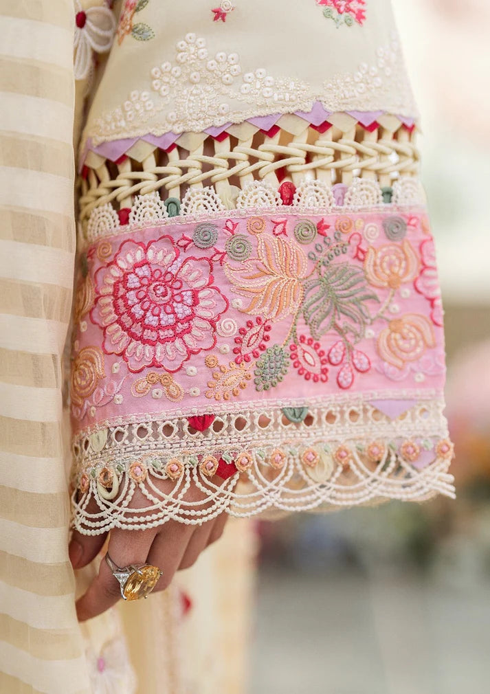 3PCS Embroidered Shirt with Organza Embroidered Dupatta Lawn Collection ULM-1273
