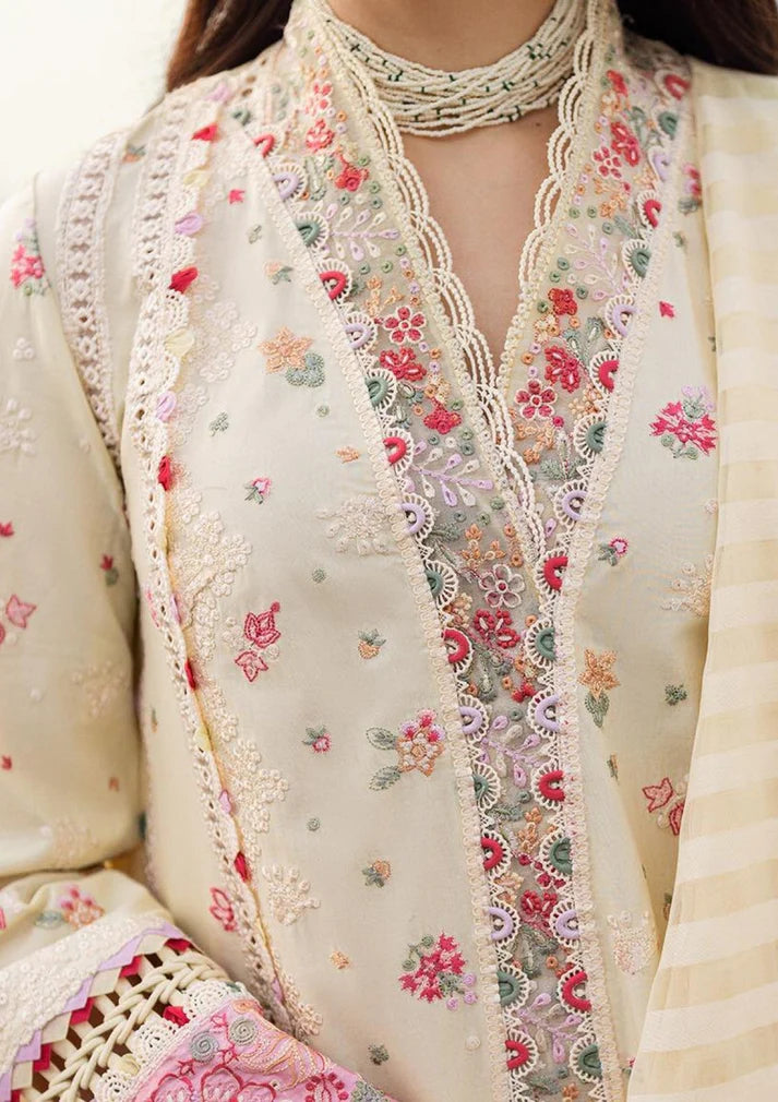 3PCS Embroidered Shirt with Organza Embroidered Dupatta Lawn Collection ULM-1273