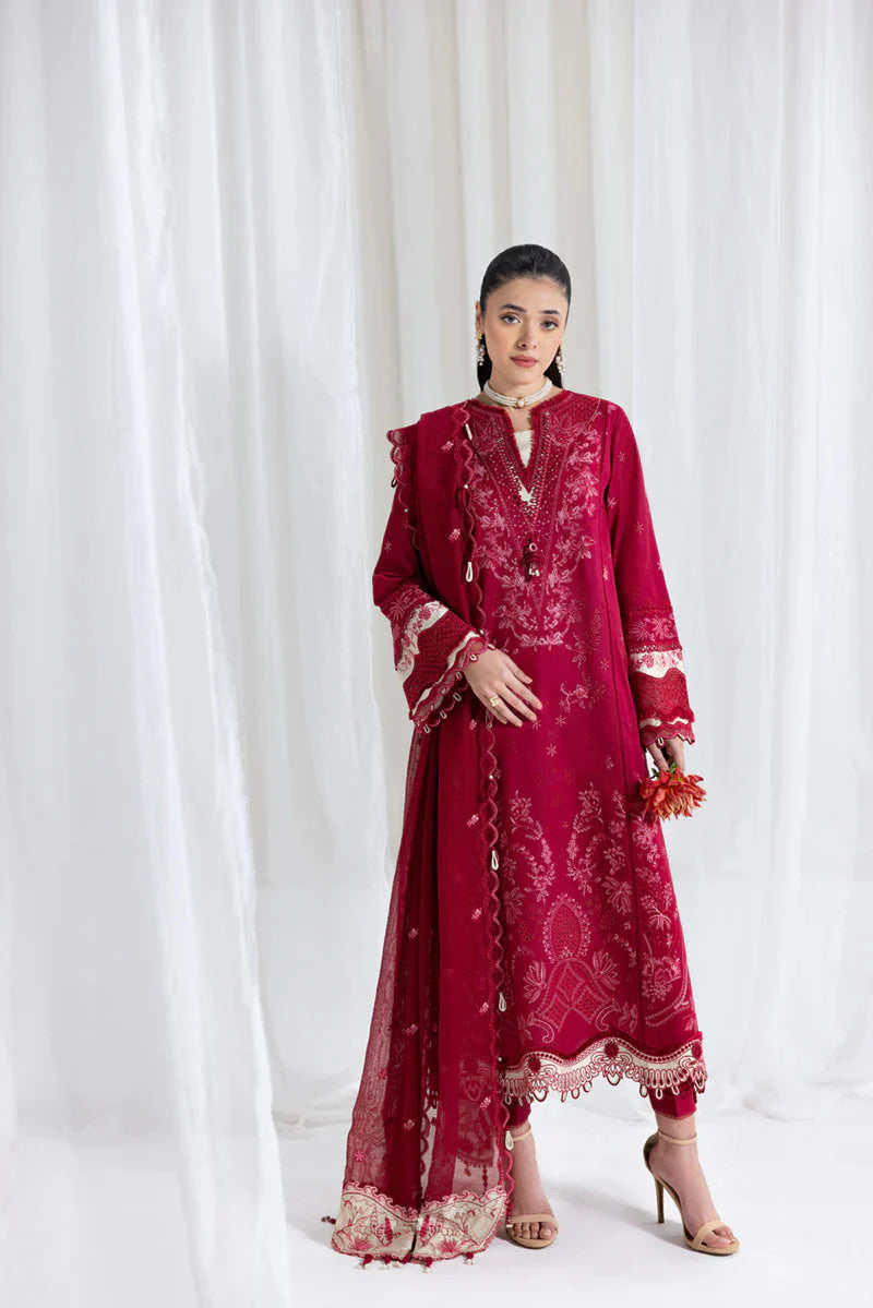 A+ 3PCS Dhanak Embroidered Shirt with Chiffon Embroidered Dupatta Winter Collection ULM-3366
