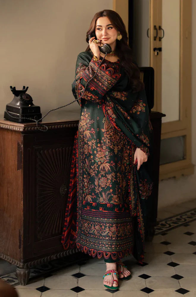 Dhanak-3PC Embroidered Shirt with Chiffon Embroidered Dupatta - 6084