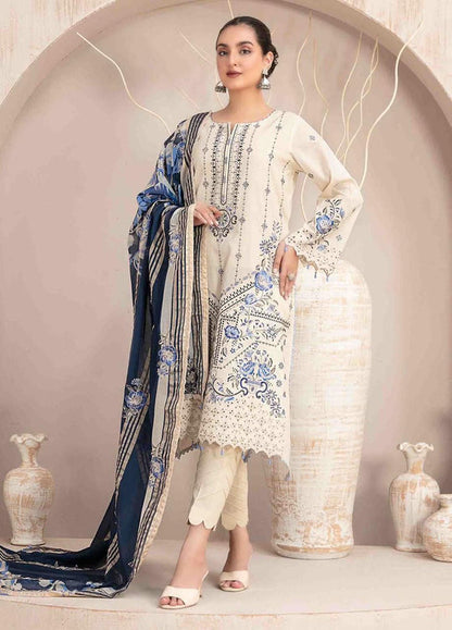 Dhanak-3PC Embroidered Shirt with Digital Printed Shawl -438