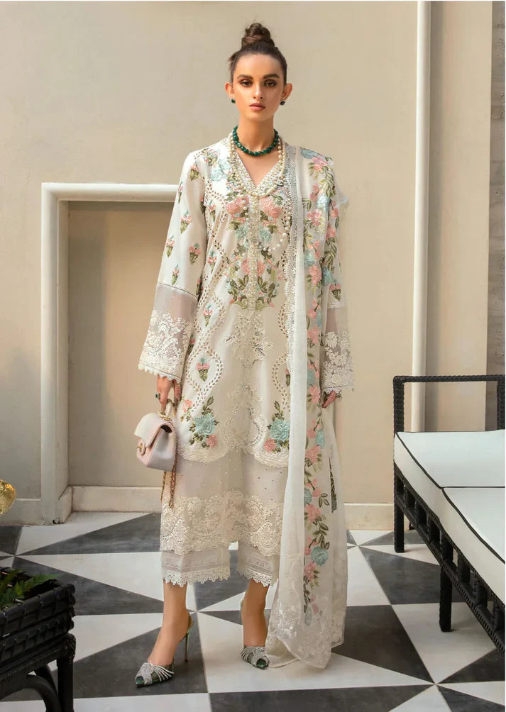 3PCS Embroidered Shirt with Organza Embroidered Dupatta Lawn Collection ULM-1168