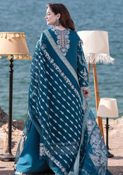 Dhanak-3PC Embroidered Shirt with Khadi Net Embroidered Dupatta - 6177
