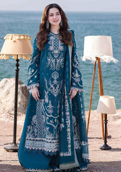 Dhanak-3PC Embroidered Shirt with Khadi Net Embroidered Dupatta - 6177