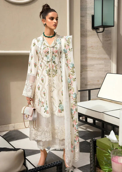 3PCS Embroidered Shirt with Organza Embroidered Dupatta Lawn Collection ULM-1168