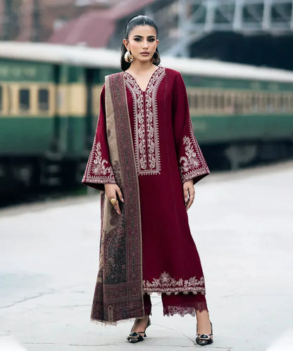 3PCS  Embroidered Shirt with Digital Printed Jacquard Dupatta Lawn Collection ULM-1148