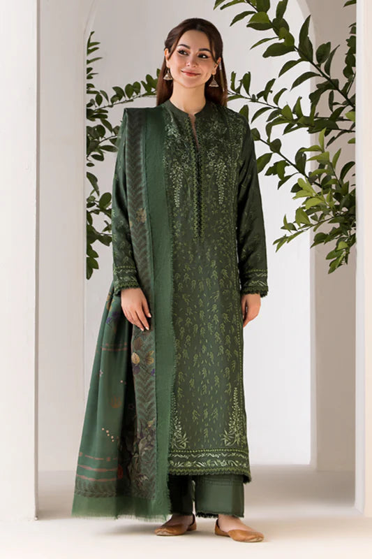 3PCS Embroidered Shirt with Digital Printed Jacquard Dupatta Lawn Collection ULM-1113