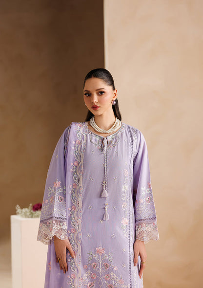 Dhanak-3PC Embroidered Shirt with Chiffon Embroidered Dupatta - 6407