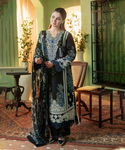 Dhanak-3PC Embroidered Shirt with Digital Printed Shawl - 3467