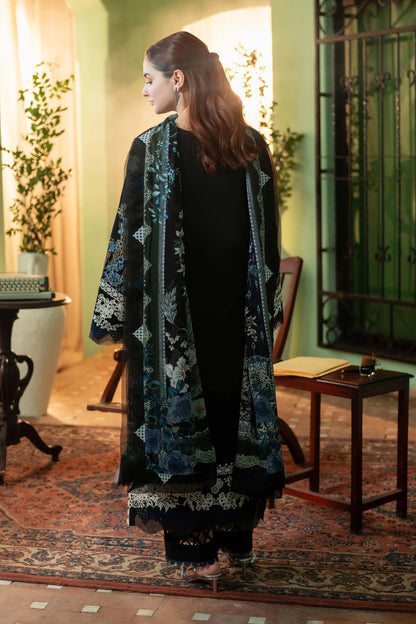 Dhanak-3PC Embroidered Shirt with Digital Printed Shawl - 3467
